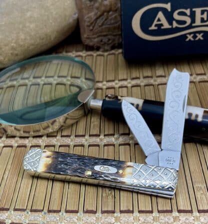 Case XX Peachseed Amber Bone Razor Barlow – Wild Horse Customs #023/100 - Image 2