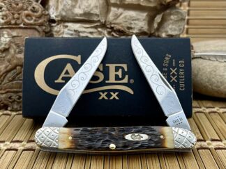 Hand-Fired Peachseed Amber Bone Muskrat – Case XX Custom Knife
