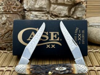 Scrolled Peachseed Bone Muskrat Knife – Case XX #015/100