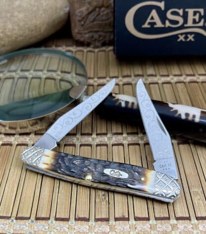Case XX Incredible Hand-fired peachseed amber bone muskrat #018 - Image 2
