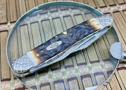 Case XX Incredible Hand-fired peachseed amber bone muskrat #018 - Image 3
