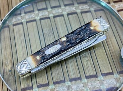 Case XX Custom Engraved Peachseed Amber Bone Baby Doc – Wild Horse Customs #005/100 - Image 2