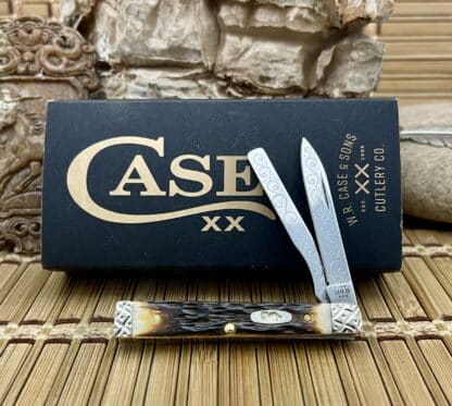 Hand-Fired Peachseed Amber Bone Baby Doc Knife – Case XX #006/100