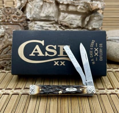Engraved Peachseed Amber Bone Baby Doc Knife – Case XX #008/100