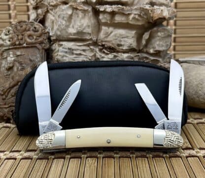 Majestic Mammoth Fossil Engraved Congress Knife: one of a kind - Image 4