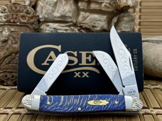 Engraved Blue Sycamore Stockman Knife