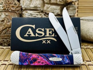 Scrolled Pink Sapphire Trapper Pocket Knife