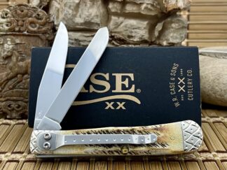 Engraved Bone Stag Trapper Pocket Knife