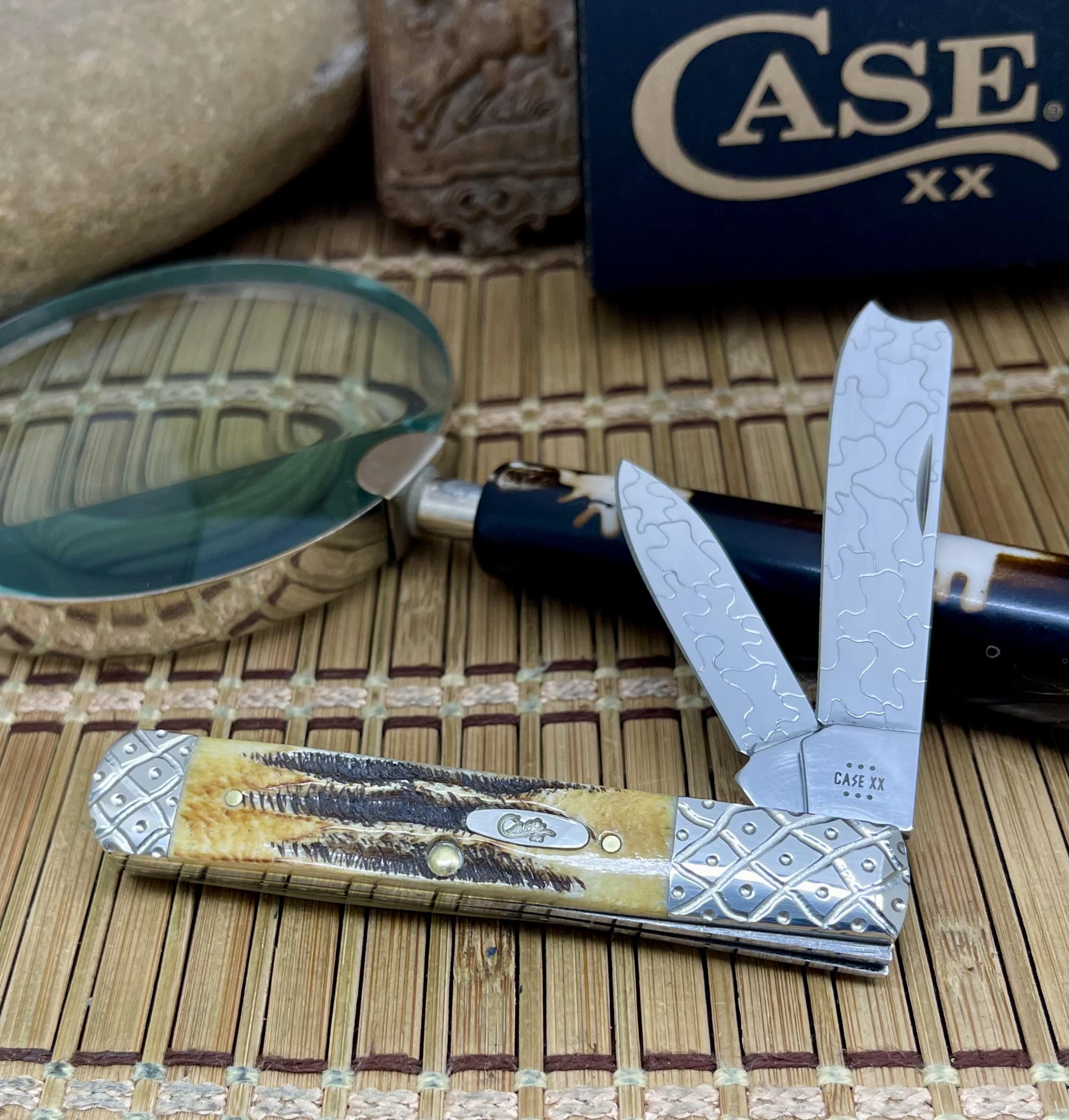 Engraved 6.5 Bone Stag Razor Barlow | Case XX Rare