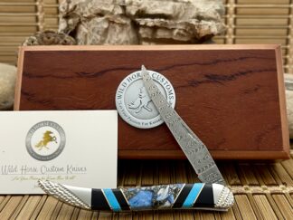 Denim Lapis Damascus Toothpick Knife | Case XX