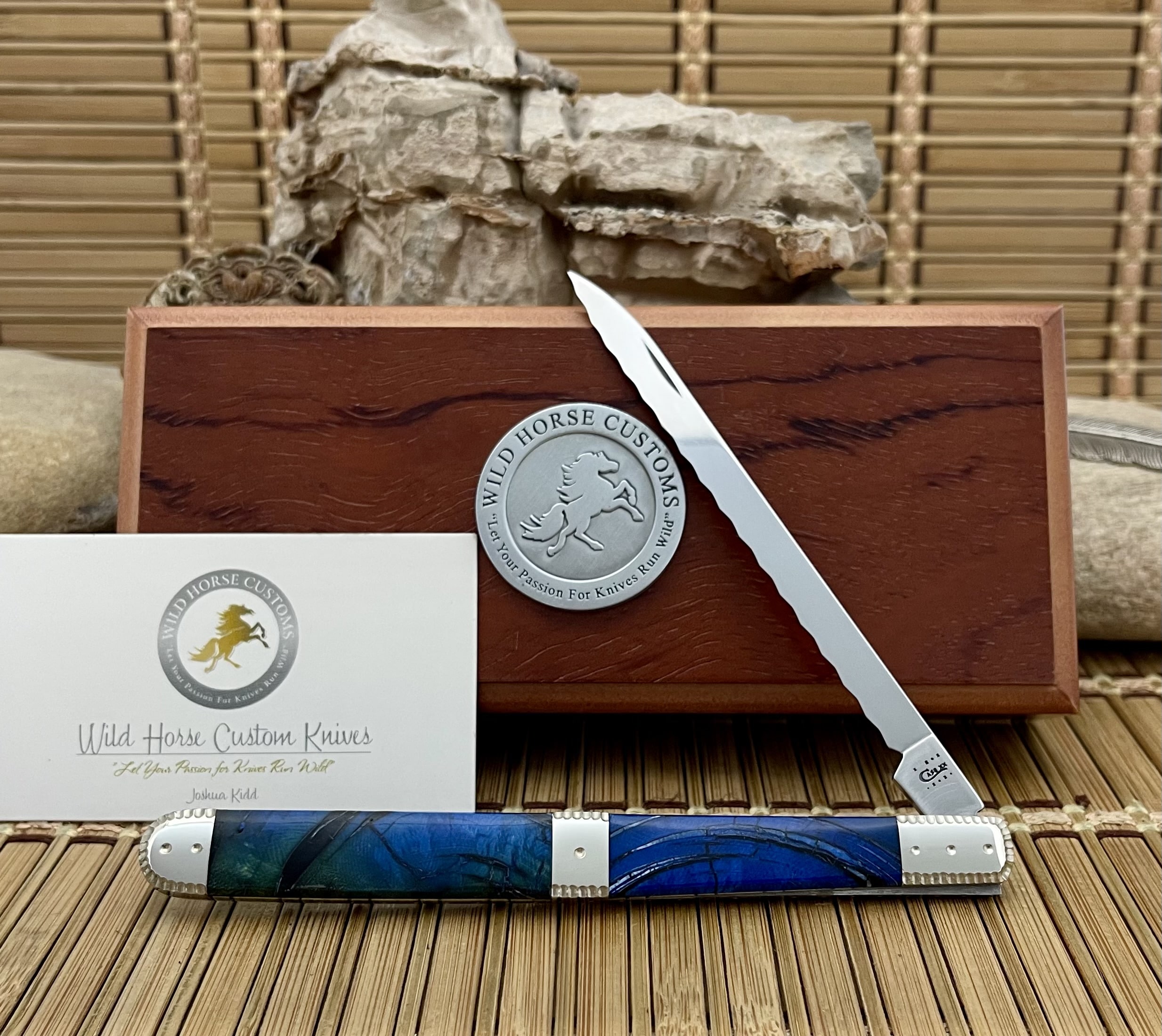 Blue Mammoth Fossil Melon Tester Knife | Case XX