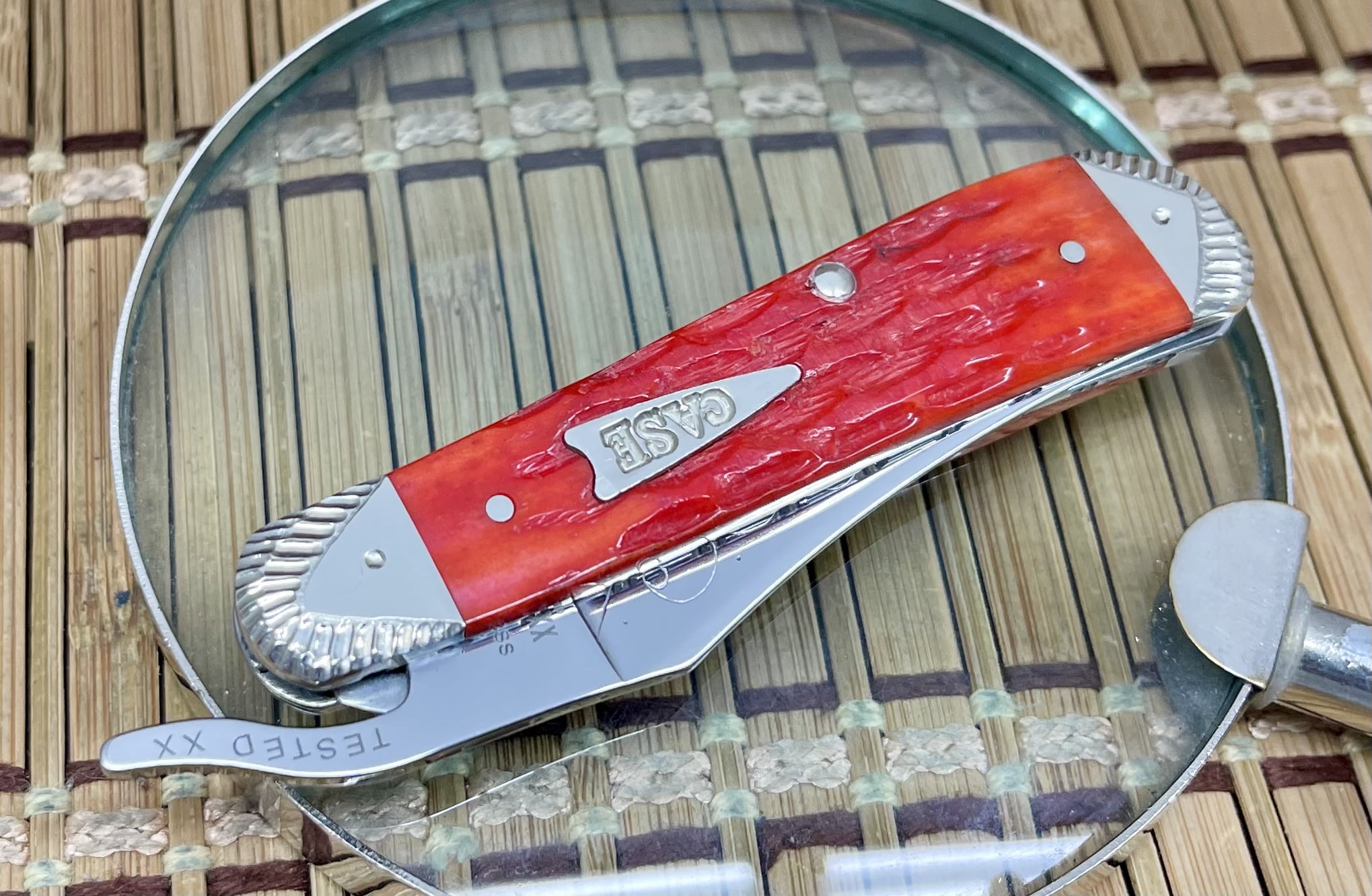 Case XX USA Custom Indian Paintbrush Bone Scrolled Russlock Pocket Knife #02 of 10 Made - Image 3