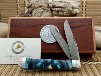 Case Wild Horse Custom Damascus Trapper Knife | J. Kidd
