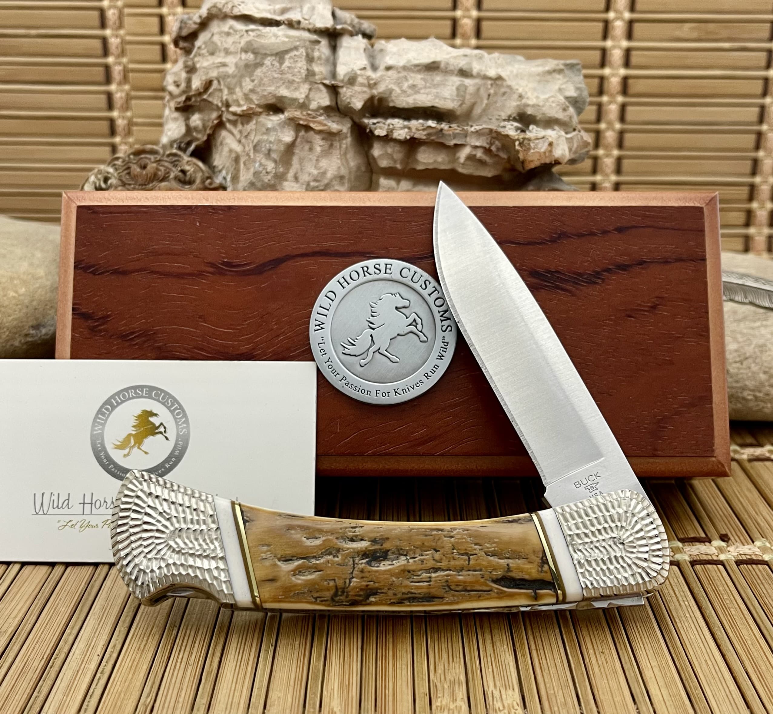 ✨超美品✨ CUTTER&BUCK 限定モデル ベッティ(*´-｀*)ゞ Buck 110 Wild Horse Custom Mammoth Bark Knife | J. Kidd