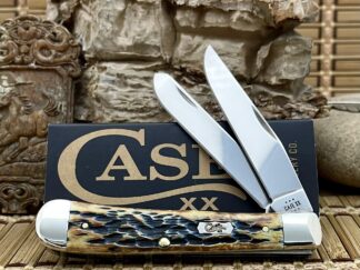 Case Hand Fired Mediterranean Blue Bone Trapper Knife