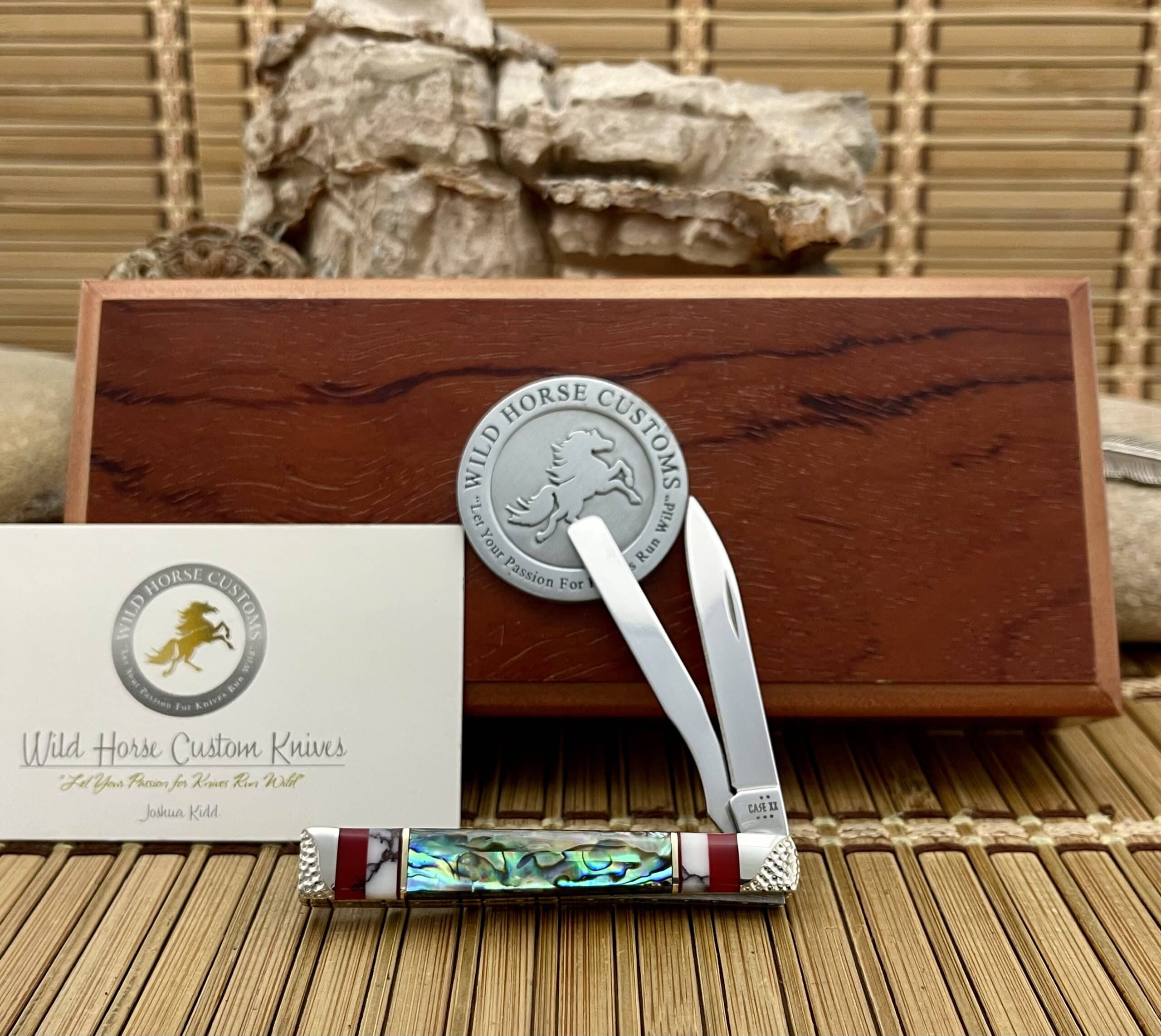 Case Abalone Bloody Jasper Baby Doc Knife | Wild Horse Custom