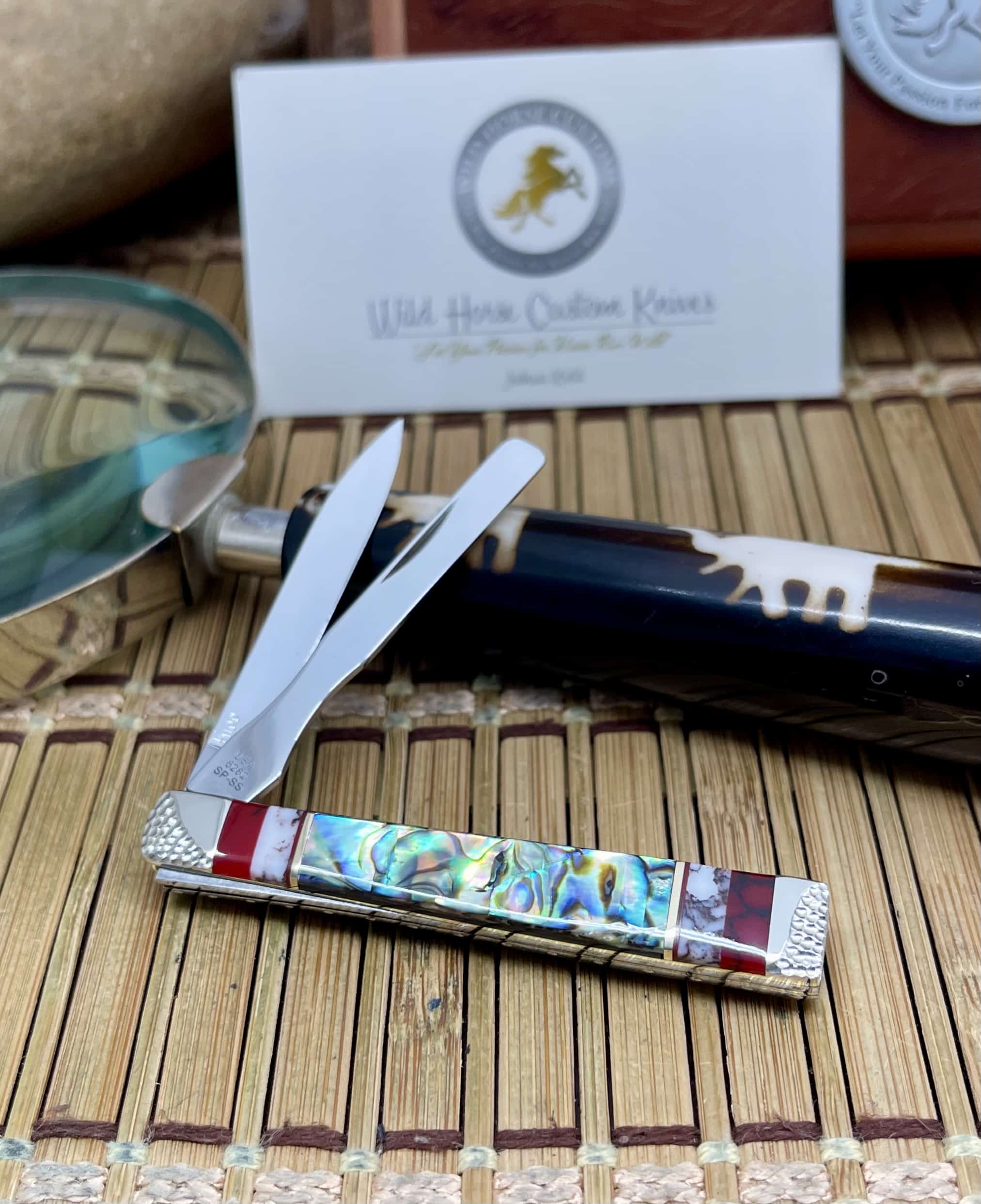 Case XX Baby Doc Wild Horse Custom Abalone & Bloody Jasper Pocket Knife #03 - Image 5