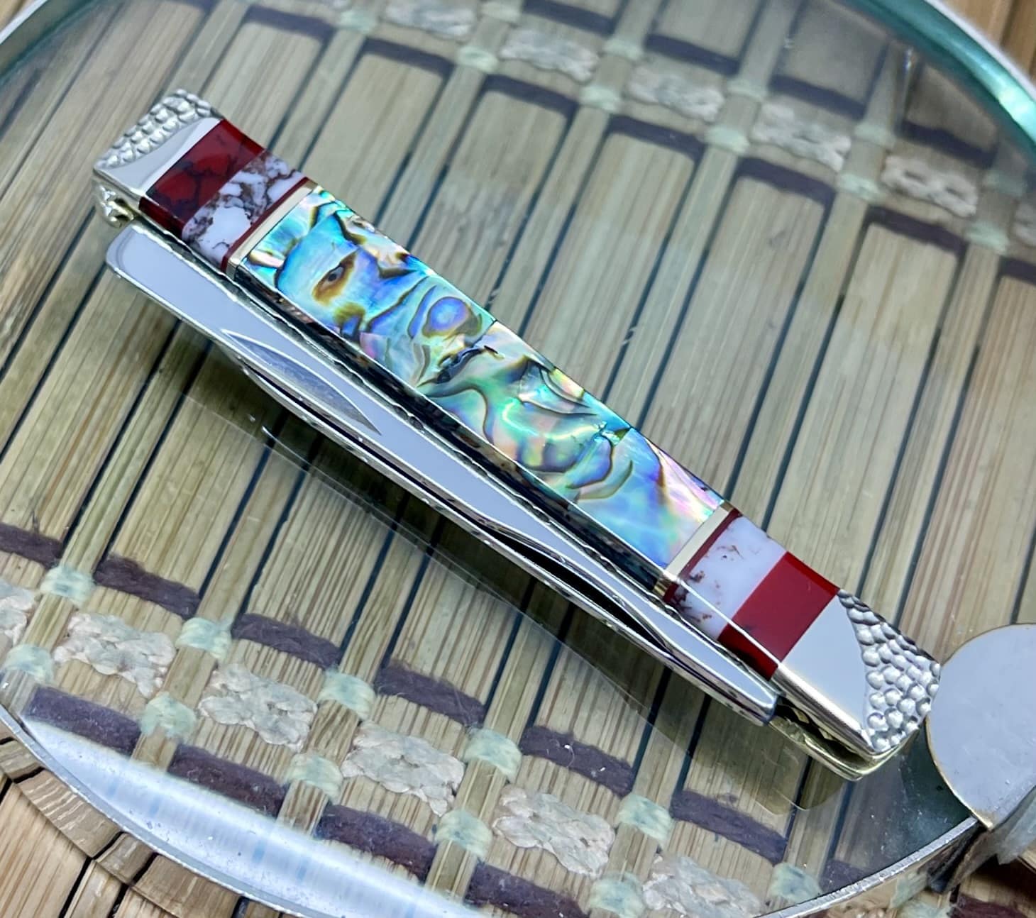 Case XX Baby Doc Wild Horse Custom Abalone & Bloody Jasper Pocket Knife #03 - Image 4