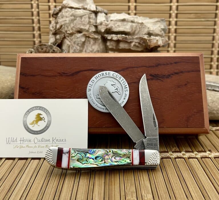 Case Abalone Jasper Mini Trapper Knife | Wild Horse Custom