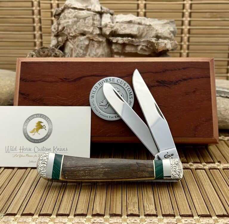 Case Mammoth Malachite Trapper Knife | Wild Horse Custom