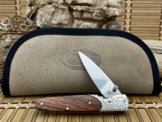 Stunning Case Orange Zebra Wood Slimlock Pocket Knife w/ Amethyst