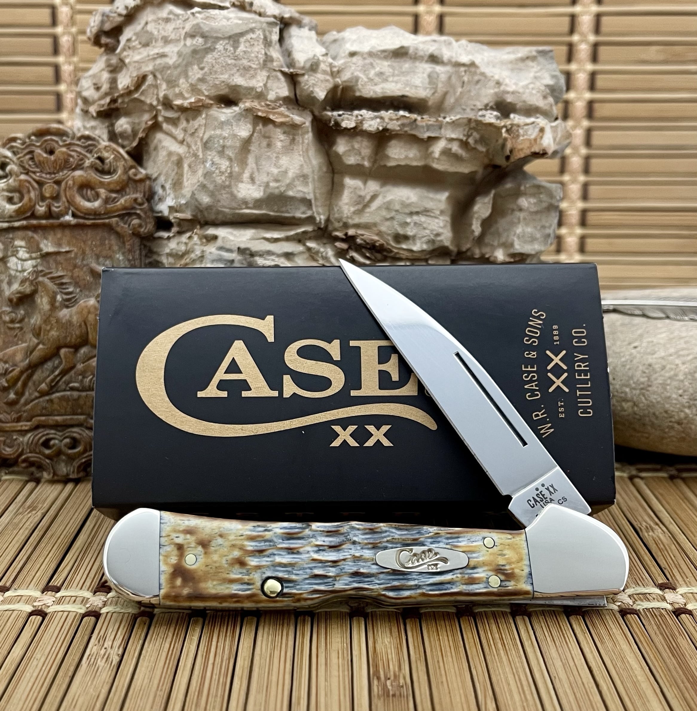 Case XX Copperlock Crandall Gray Bone Hand Fired 61549L Pocket Knife