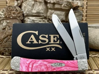 Case Pink Salmon Engraved Trapper Knife