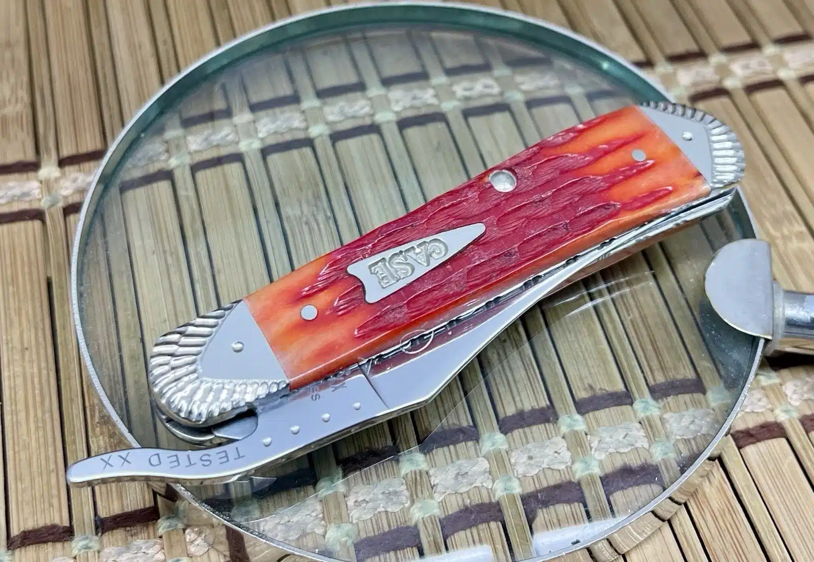 Case XX Custom Russlock Indian Paintbrush Bone Pocket Knife #04 - Image 3