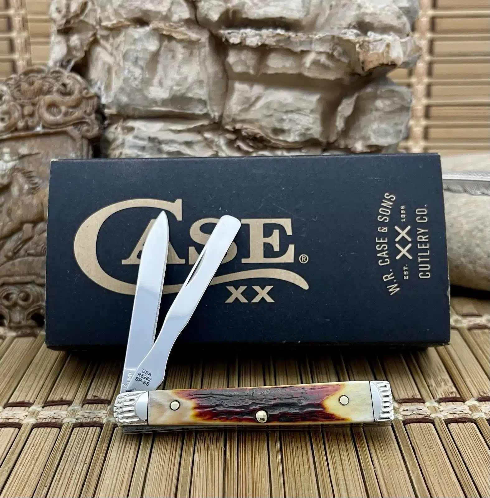 Case XX Custom Baby Doc Red Stag Pocket Knife #4 - Image 3