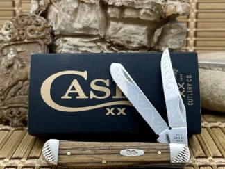 Superb Case Zebra Wood Mini Trapper Pocket Knife