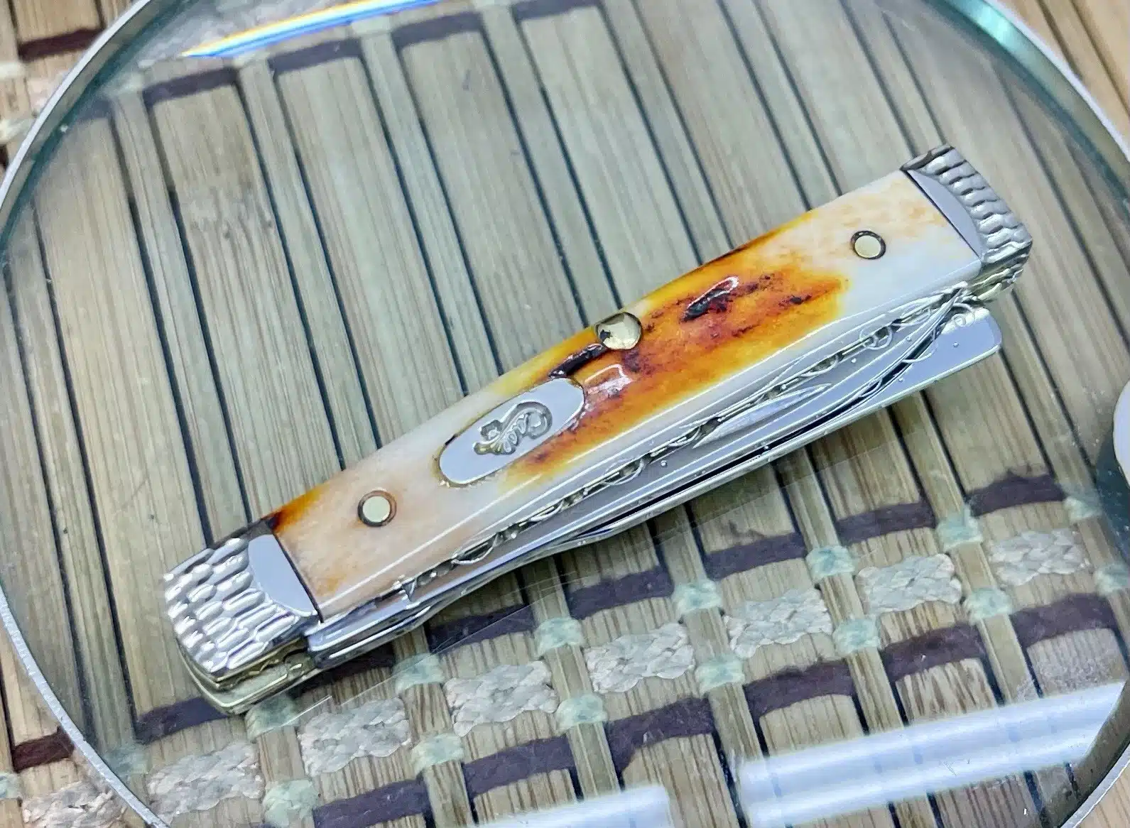 Case XX Custom Baby Doc Red Stag Engraved Pocket Knife #6 - Image 3