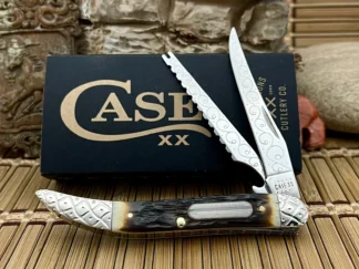 Case Amber Bone Fishing Knife | Hand Fired Custom