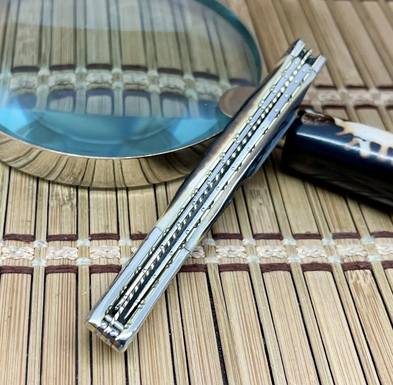 Case XX Fishing Hand Fired Peachseed Amber Bone Custom Pocket Knife #016 - Image 5