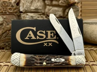 Case Amber Bone Trapper Pocket Knife | Wild Horse Custom