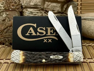 Case XX Amber Bone Trapper Pocket Knife | Hand-Fired