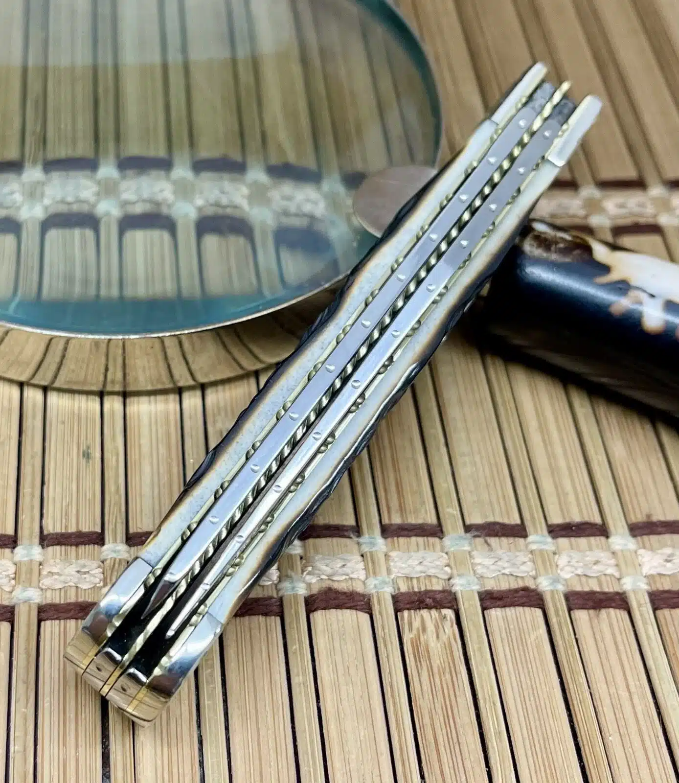 Case XX Trapper Hand-Fired Peachseed Amber Bone Pocket Knife #28/100 - Image 5