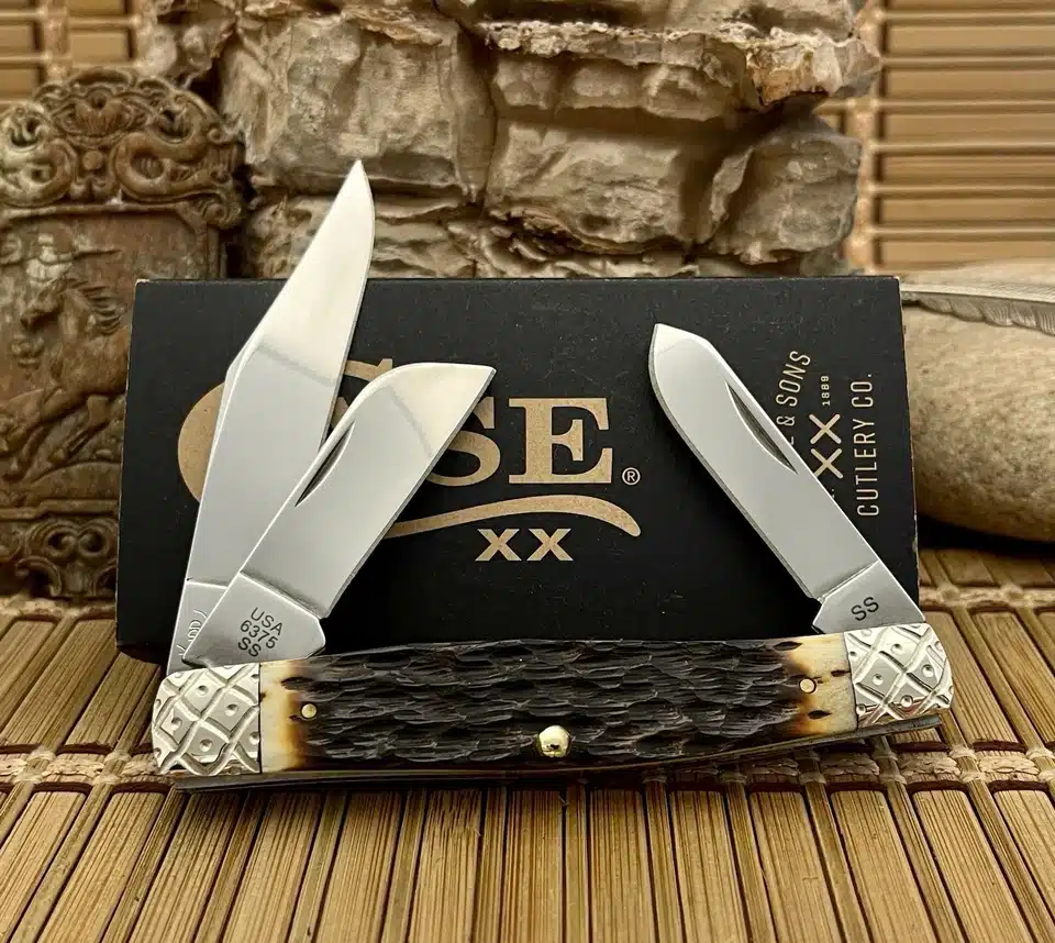 Case XX Large Stockman Hand-Fired Peachseed Amber Bone Pocket Knife #46/100 - Image 5