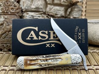 Stunning case bone stag russlock knife