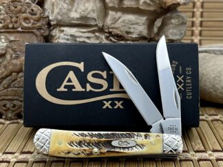 Stunning case bone stag wharncliffe trapper knife