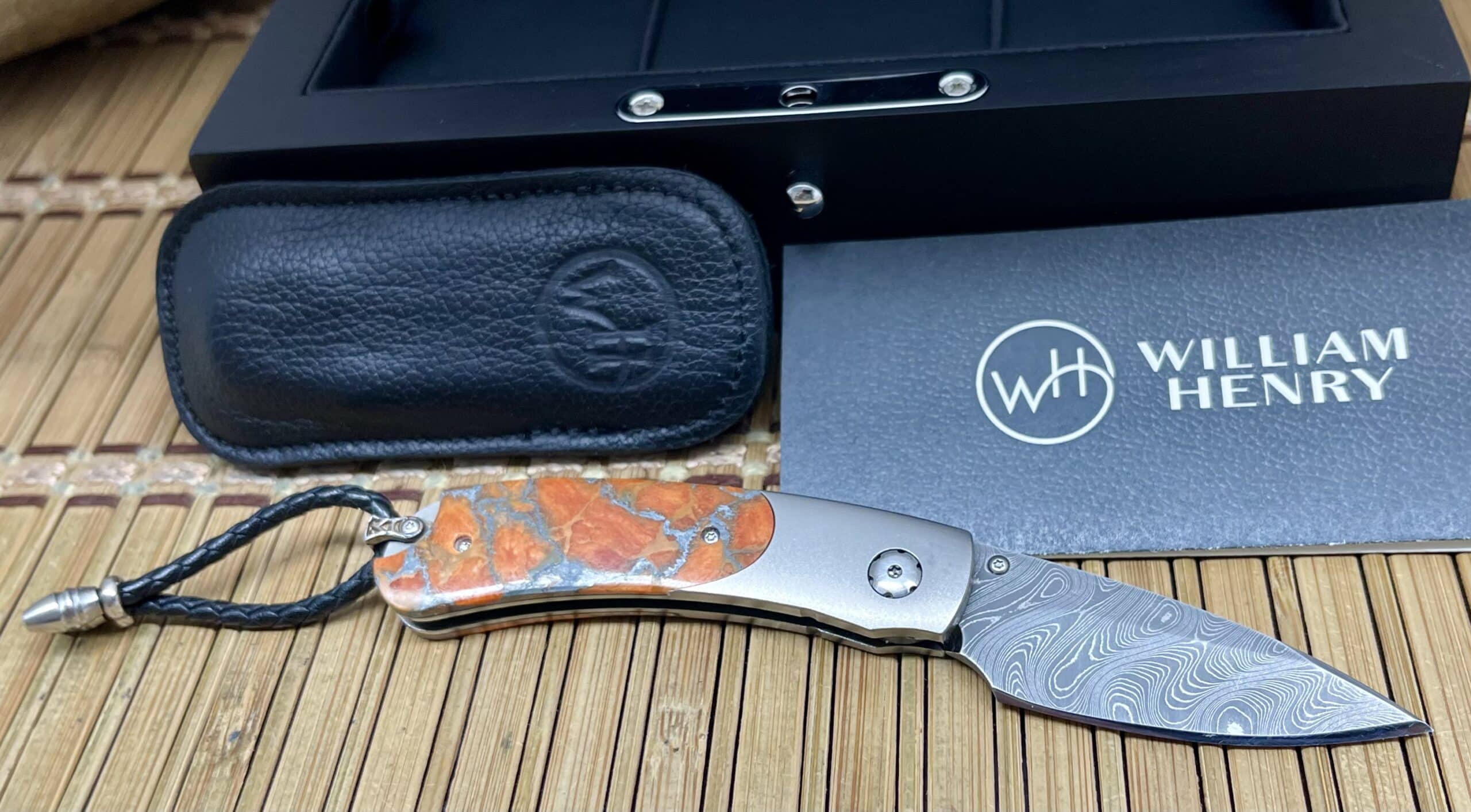 Exotic William Henry Kestrel Glow Zinc Matrix Apple Coral Pocket Knife - Image 3