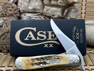 Amazing case bone stag engraved russlock