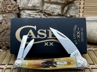 Ultra Rare case bone stag engraved seahorse whittler #06/50