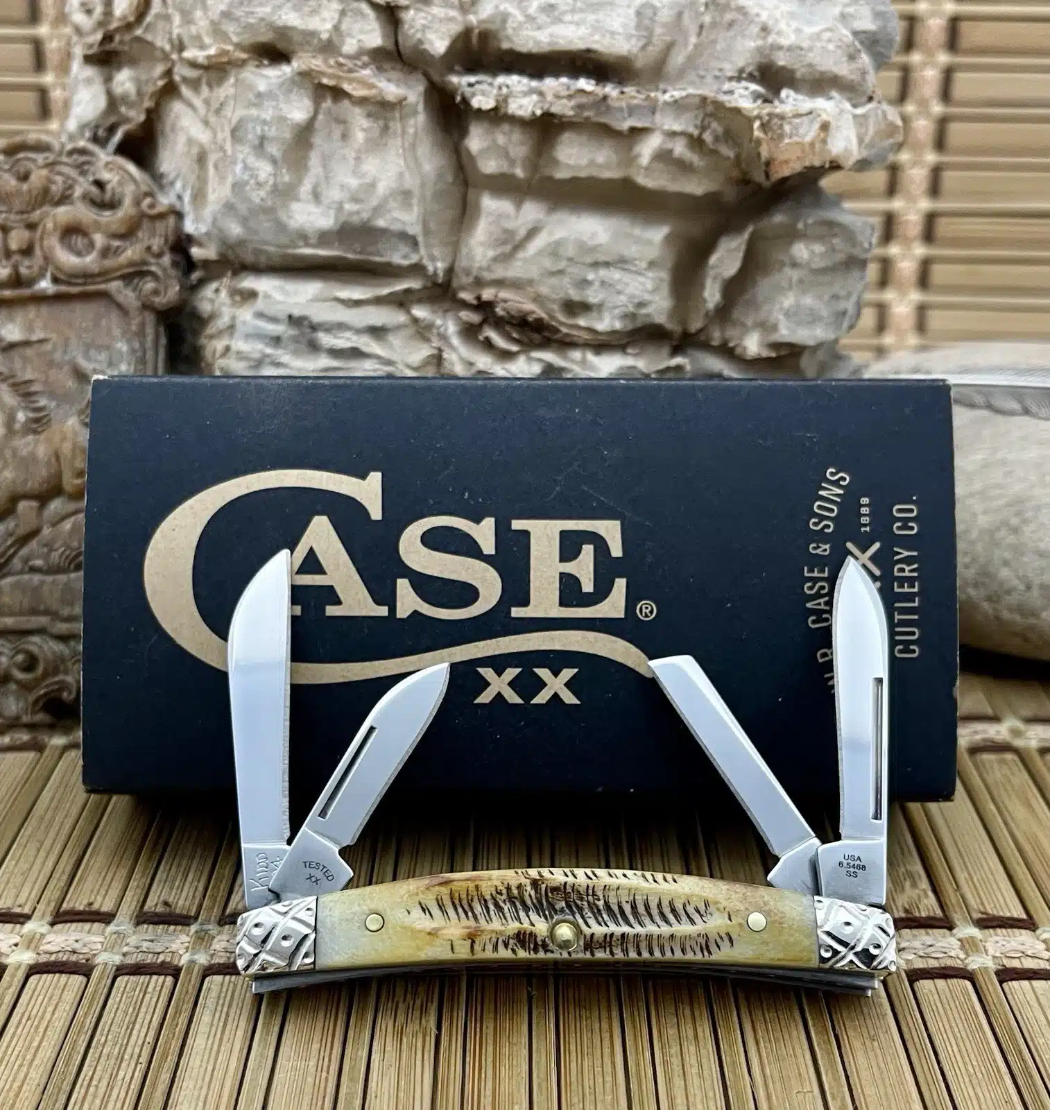 Custom Case XX 6.5 Bone Stag Engraved Small Congress Pocket Knife #24/50 - Image 4