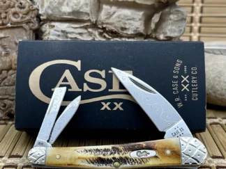 Ultra Rare case bone stag engraved seahorse whittler #08/50