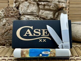 Custom Case XX Razor Barlow Knife - Hand-Fired Blue Bone