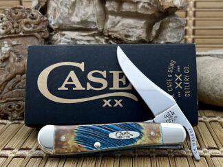 Custom Case XX Russlock Knife - Hand-Fired Blue Bone