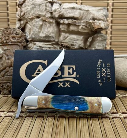 Custom Case XX Russlock Knife - Hand-Fired Blue Bone