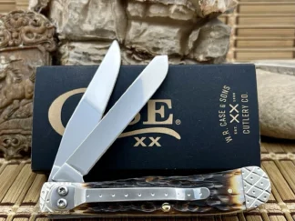 Beautiful case hand fired amber bone trapper clip #029/100