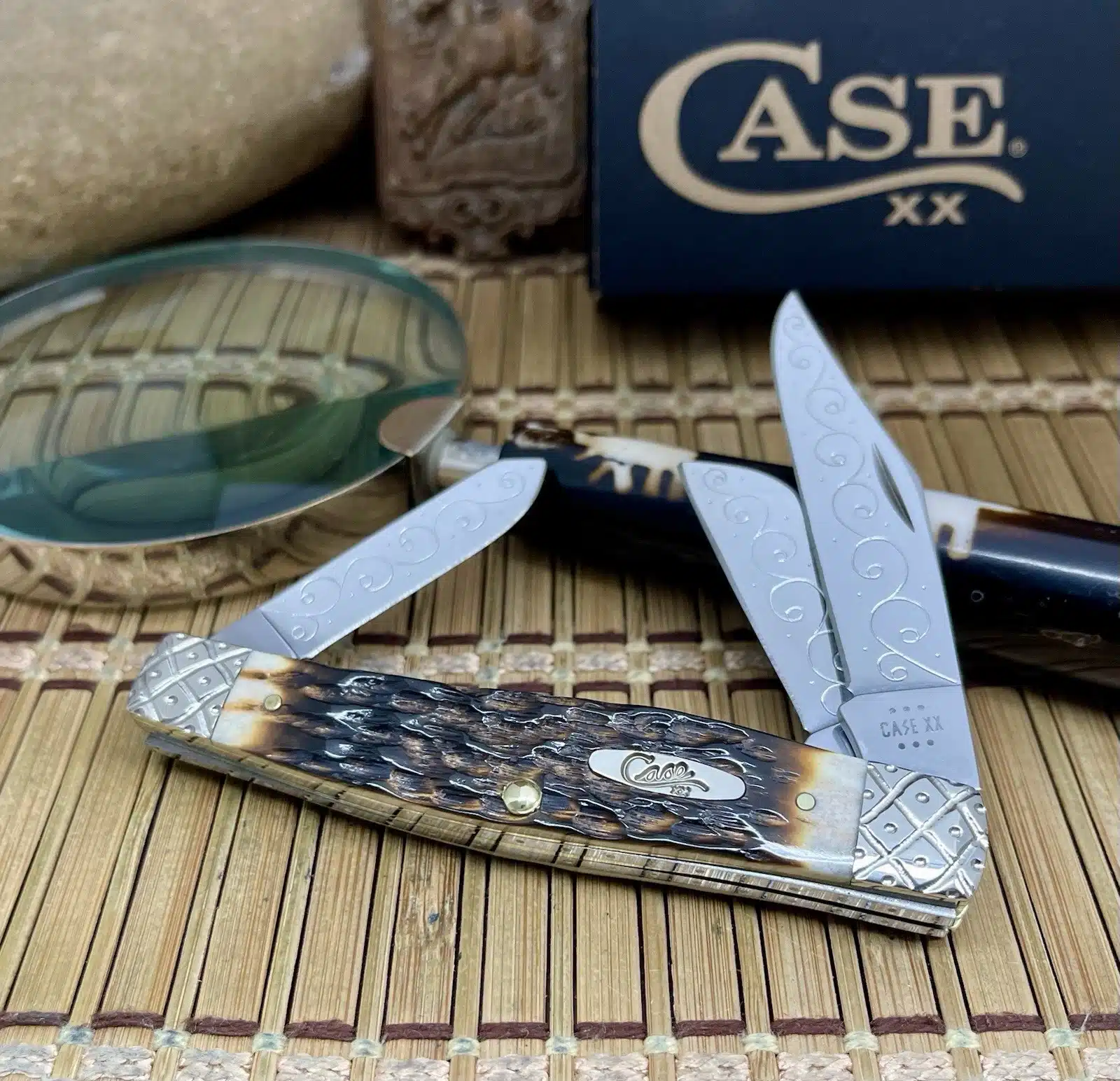 CUSTOM Case XX Large Stockman Pocket Knife - Hand-Fired Amber Bone - #52/100 - Image 4