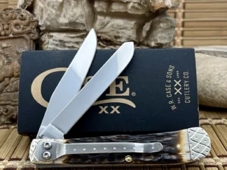 Beautiful case hand fired amber bone trapper clip #030/100